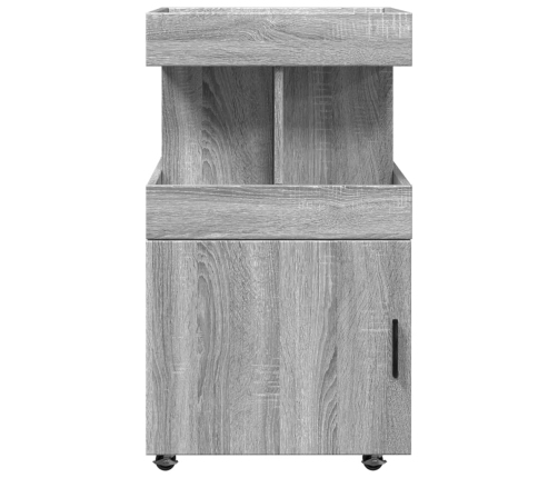 vidaXL bāra ratiņi, pelēka ozola, 50x41x89 cm, inženierijas koks