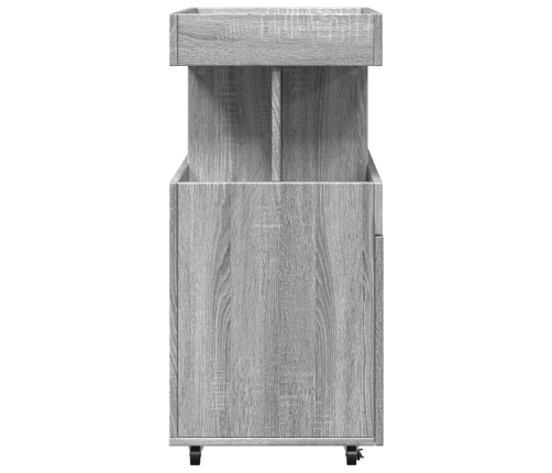 vidaXL bāra ratiņi, pelēka ozola, 50x41x89 cm, inženierijas koks