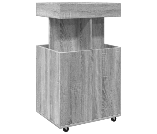 vidaXL bāra ratiņi, pelēka ozola, 50x41x89 cm, inženierijas koks