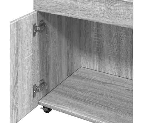 vidaXL bāra ratiņi, pelēka ozola, 50x41x89 cm, inženierijas koks