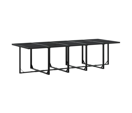 vidaXL 11-daļīgs dārza mēbeļu komplekts, matrači, melna PE rotangpalma