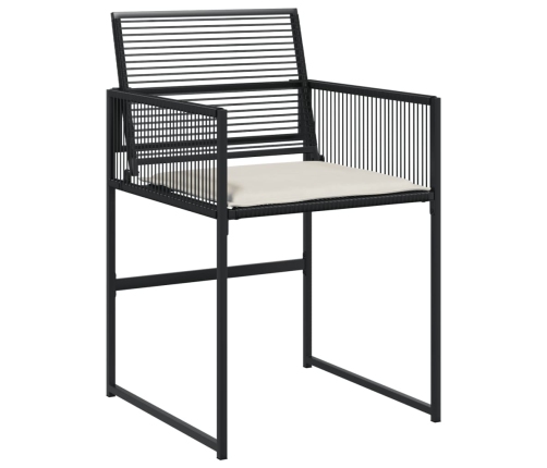 vidaXL 11-daļīgs dārza mēbeļu komplekts, matrači, melna PE rotangpalma