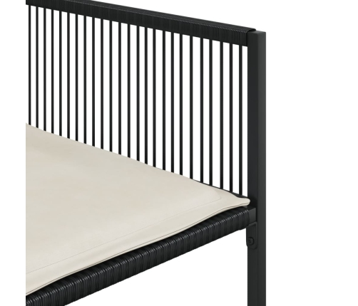 vidaXL 11-daļīgs dārza mēbeļu komplekts, matrači, melna PE rotangpalma