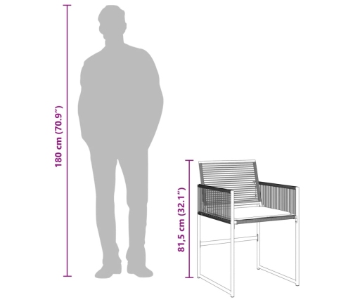 vidaXL 11-daļīgs dārza mēbeļu komplekts, matrači, melna PE rotangpalma