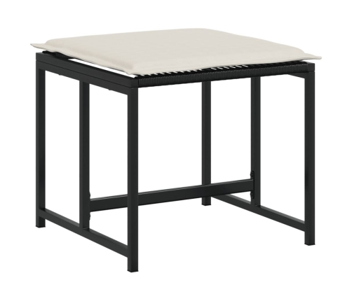 vidaXL 11-daļīgs dārza mēbeļu komplekts, matrači, melna PE rotangpalma