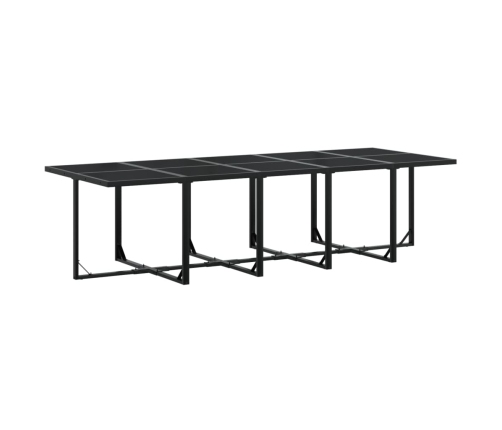 vidaXL 11-daļīgs dārza mēbeļu komplekts, melna PE rotangpalma