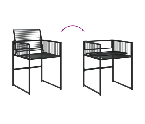 vidaXL 11-daļīgs dārza mēbeļu komplekts, melna PE rotangpalma