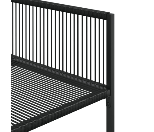 vidaXL 11-daļīgs dārza mēbeļu komplekts, melna PE rotangpalma