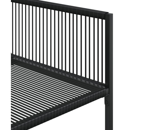 vidaXL 11-daļīgs dārza mēbeļu komplekts, melna PE rotangpalma