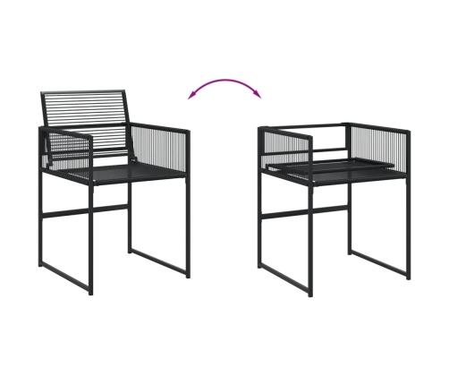 vidaXL 11-daļīgs dārza mēbeļu komplekts, melna PE rotangpalma