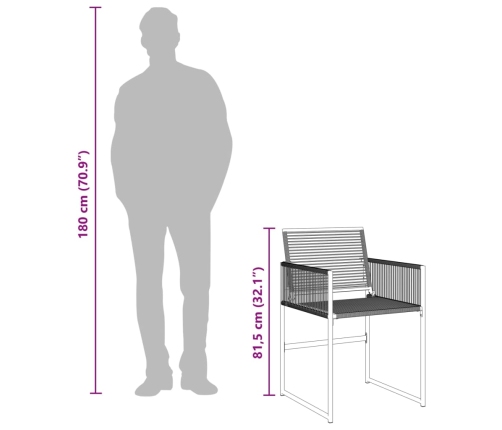 vidaXL 11-daļīgs dārza mēbeļu komplekts, melna PE rotangpalma