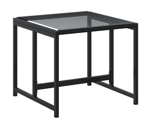 vidaXL 11-daļīgs dārza mēbeļu komplekts, melna PE rotangpalma