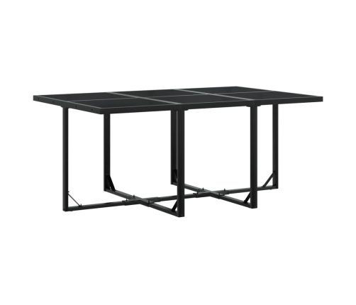 vidaXL 11-daļīgs dārza mēbeļu komplekts, melna PE rotangpalma