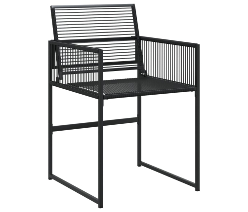 vidaXL 11-daļīgs dārza mēbeļu komplekts, melna PE rotangpalma