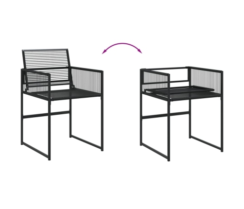vidaXL 11-daļīgs dārza mēbeļu komplekts, melna PE rotangpalma