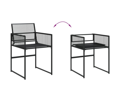 vidaXL 11-daļīgs dārza mēbeļu komplekts, melna PE rotangpalma