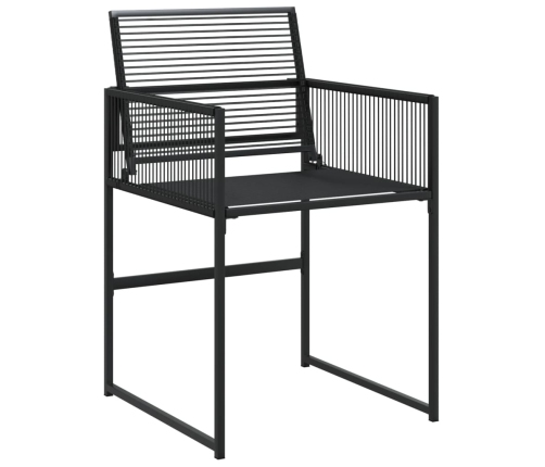 vidaXL 11-daļīgs dārza mēbeļu komplekts, melna PE rotangpalma