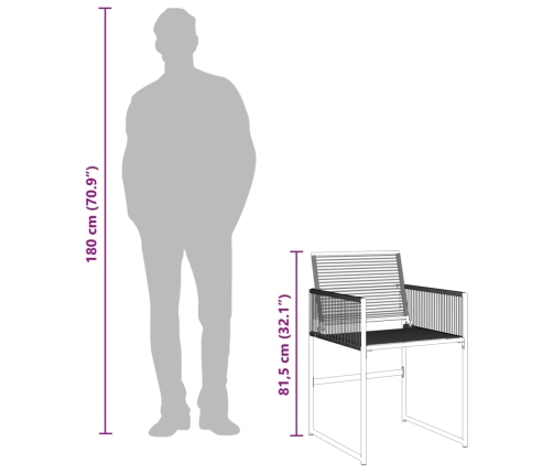 vidaXL 11-daļīgs dārza mēbeļu komplekts, melna PE rotangpalma