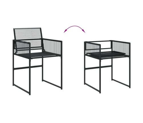 11-Daļīgs Dārza Mēbeļu Komplekts, Melna Pe Rotangpalma Vidaxl