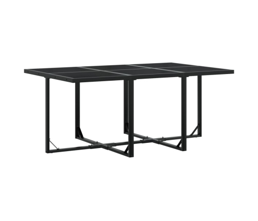 vidaXL 11-daļīgs dārza mēbeļu komplekts, matrači, melna PE rotangpalma