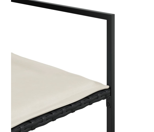 vidaXL 11-daļīgs dārza mēbeļu komplekts, matrači, melna PE rotangpalma