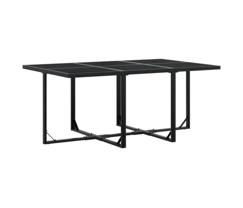 vidaXL 11-daļīgs dārza mēbeļu komplekts, matrači, melna PE rotangpalma