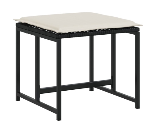 vidaXL 11-daļīgs dārza mēbeļu komplekts, matrači, melna PE rotangpalma