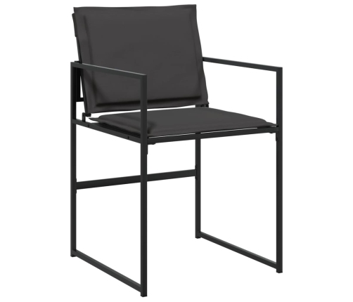 vidaXL 11-daļīgs dārza mēbeļu komplekts ar matračiem, melns tekstilēns