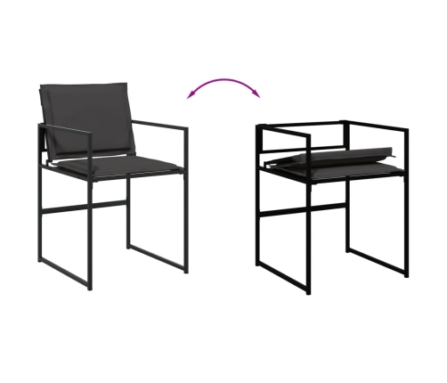 vidaXL 11-daļīgs dārza mēbeļu komplekts ar matračiem, melns tekstilēns