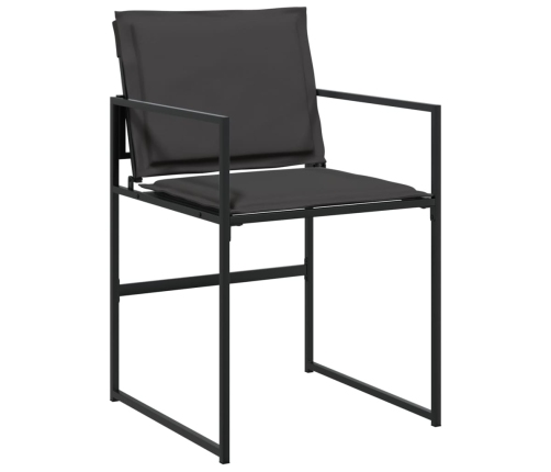 vidaXL 11-daļīgs dārza mēbeļu komplekts ar matračiem, melns tekstilēns