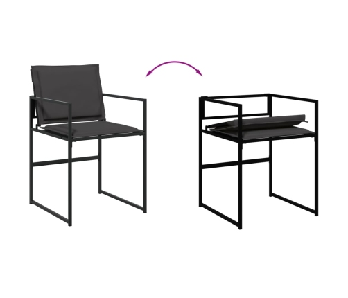 vidaXL 11-daļīgs dārza mēbeļu komplekts ar matračiem, melns tekstilēns