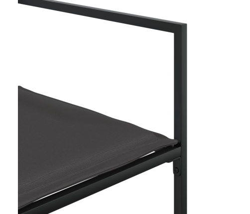 vidaXL 11-daļīgs dārza mēbeļu komplekts ar matračiem, melns tekstilēns