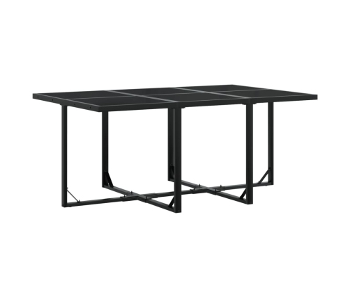 vidaXL 11-daļīgs dārza mēbeļu komplekts ar matračiem, melns tekstilēns