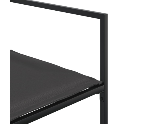 vidaXL 11-daļīgs dārza mēbeļu komplekts ar matračiem, melns tekstilēns