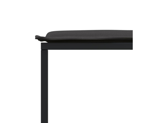 vidaXL 11-daļīgs dārza mēbeļu komplekts ar matračiem, melns tekstilēns