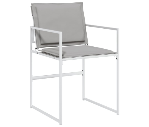 vidaXL 11-daļīgs dārza mēbeļu komplekts ar matračiem, balts tekstilēns