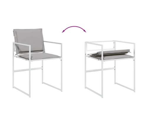 vidaXL 11-daļīgs dārza mēbeļu komplekts ar matračiem, balts tekstilēns