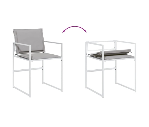 vidaXL 11-daļīgs dārza mēbeļu komplekts ar matračiem, balts tekstilēns