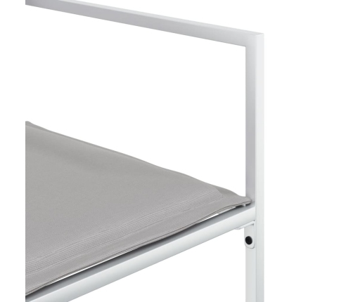 vidaXL 11-daļīgs dārza mēbeļu komplekts ar matračiem, balts tekstilēns