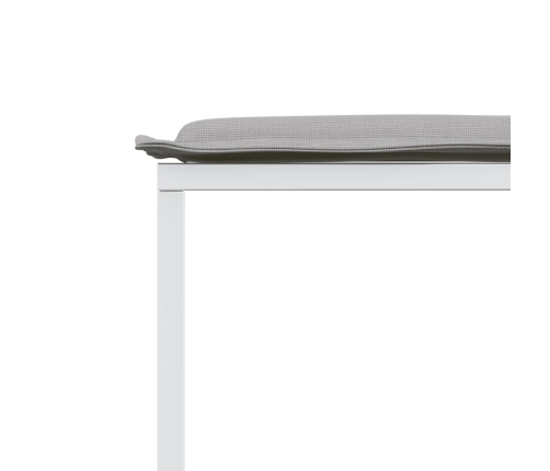 vidaXL 11-daļīgs dārza mēbeļu komplekts ar matračiem, balts tekstilēns