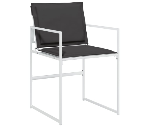 vidaXL 11-daļīgs dārza mēbeļu komplekts ar matračiem, balts tekstilēns