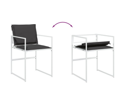 vidaXL 11-daļīgs dārza mēbeļu komplekts ar matračiem, balts tekstilēns