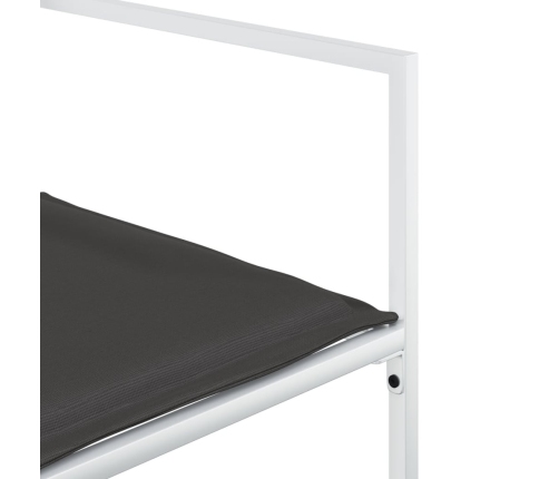 vidaXL 11-daļīgs dārza mēbeļu komplekts ar matračiem, balts tekstilēns