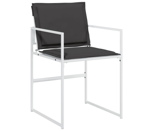 vidaXL 11-daļīgs dārza mēbeļu komplekts ar matračiem, balts tekstilēns