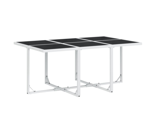 vidaXL 11-daļīgs dārza mēbeļu komplekts ar matračiem, balts tekstilēns