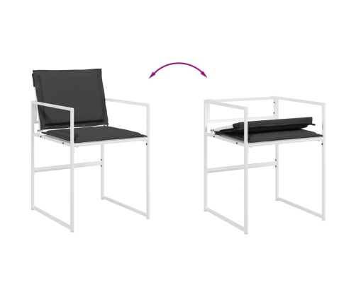 vidaXL 11-daļīgs dārza mēbeļu komplekts ar matračiem, balts tekstilēns