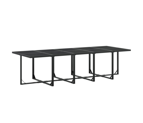 vidaXL 11-daļīgs dārza mēbeļu komplekts, melns tekstilēns