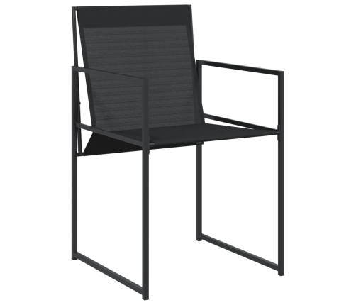 vidaXL 11-daļīgs dārza mēbeļu komplekts, melns tekstilēns