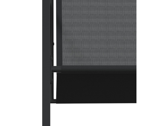 vidaXL 11-daļīgs dārza mēbeļu komplekts, melns tekstilēns