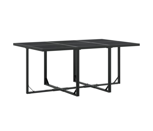 vidaXL 11-daļīgs dārza mēbeļu komplekts, melns tekstilēns